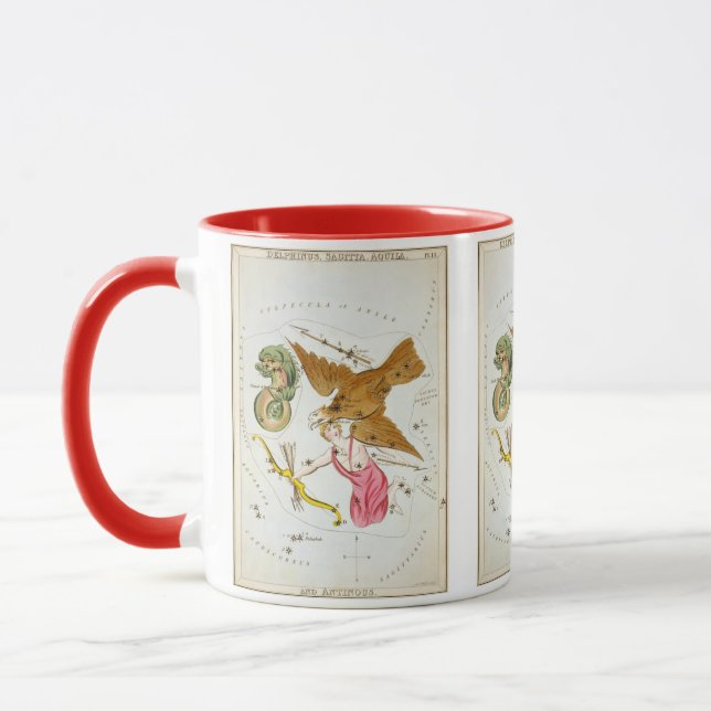 Caneca Espelho de Urânia, Mapa Celeste de Astronomia Anti (Esquerda)