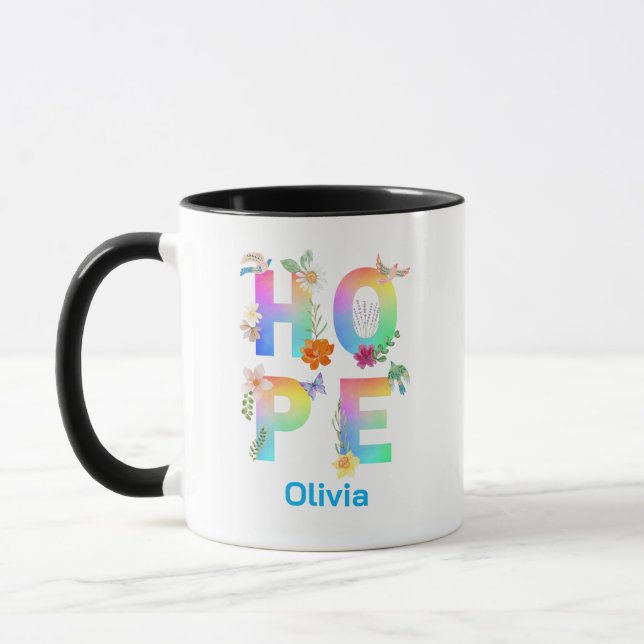 Caneca Esperança de inspiração motivacional artística pos (Esquerda)