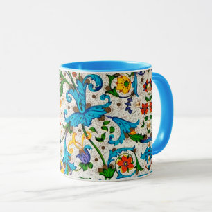 Caneca ESPIrais FLORAIS AZUIS DO RENASCIMENTO FLORENTINO,