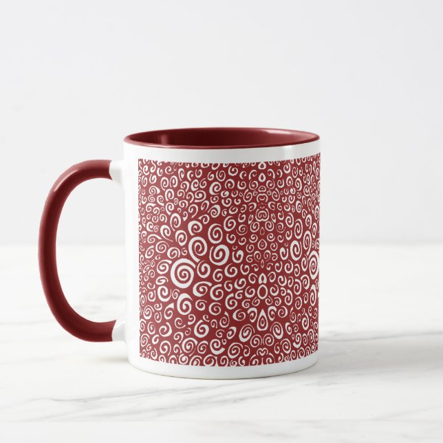 Caneca Espirais - Marrom em branco (Esquerda)