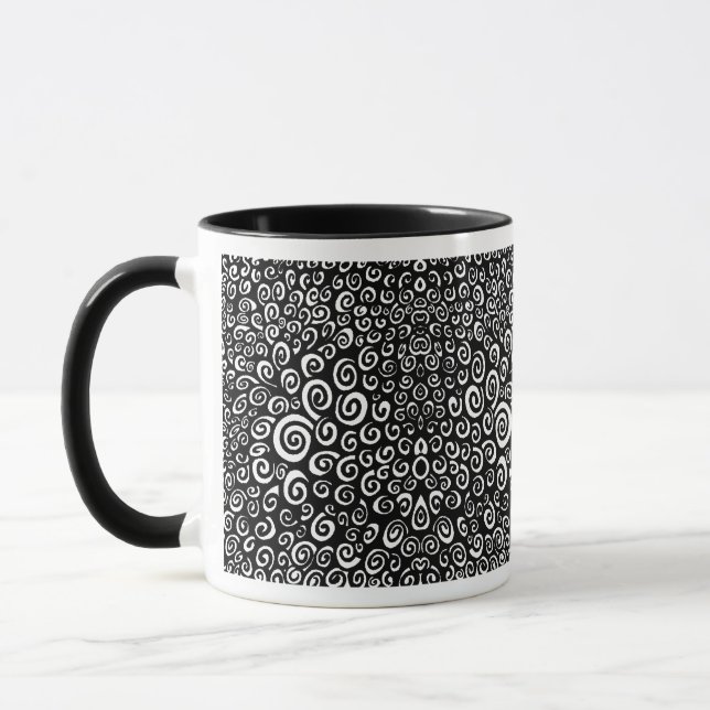Caneca Espirais - Preto no Branco (Esquerda)