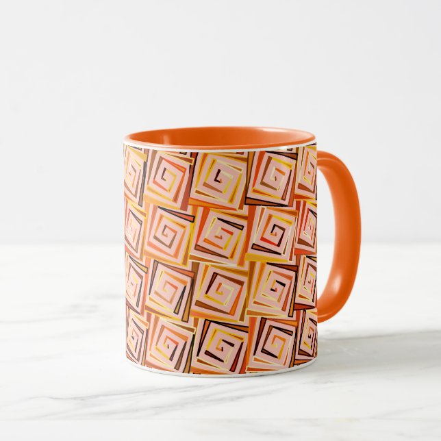 Caneca Espirais quadrados modernos do século médio - múlt (Frente Esquerda)