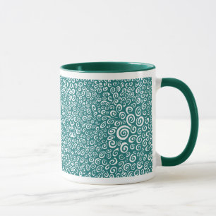 Caneca Espirais - Verde caçador em branco