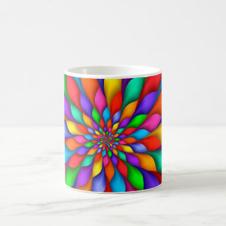 Caneca espiral da flor das pétalas do arco-íris
