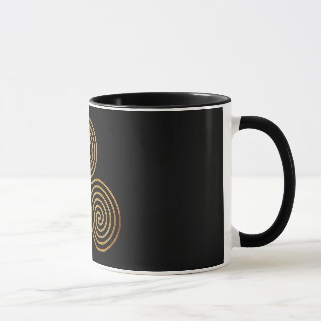 Caneca espiral tripla celta - Ouro antigo OneLine, preto (Direita)