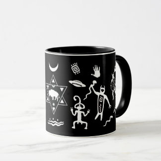 Caneca Espírito tribais do búfalo branco - preto
