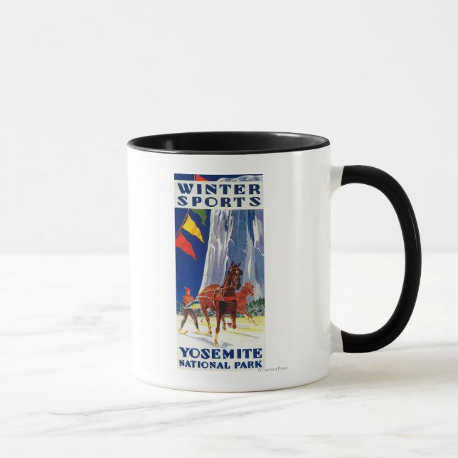 Caneca Esportes de inverno em Yosemite Poster Yosemite, C (Direita)