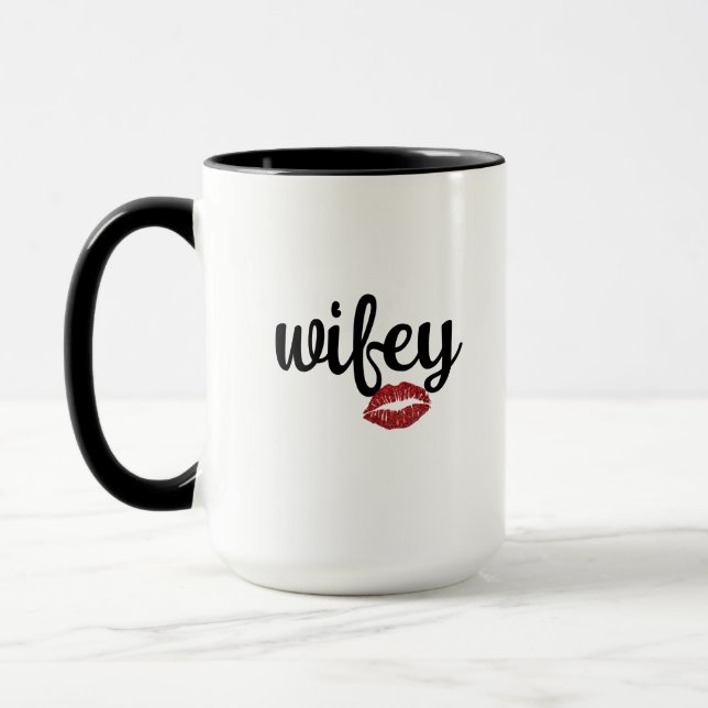 Caneca Esposa da Moda, Caneca de Café com Texto Pe (Esquerda)