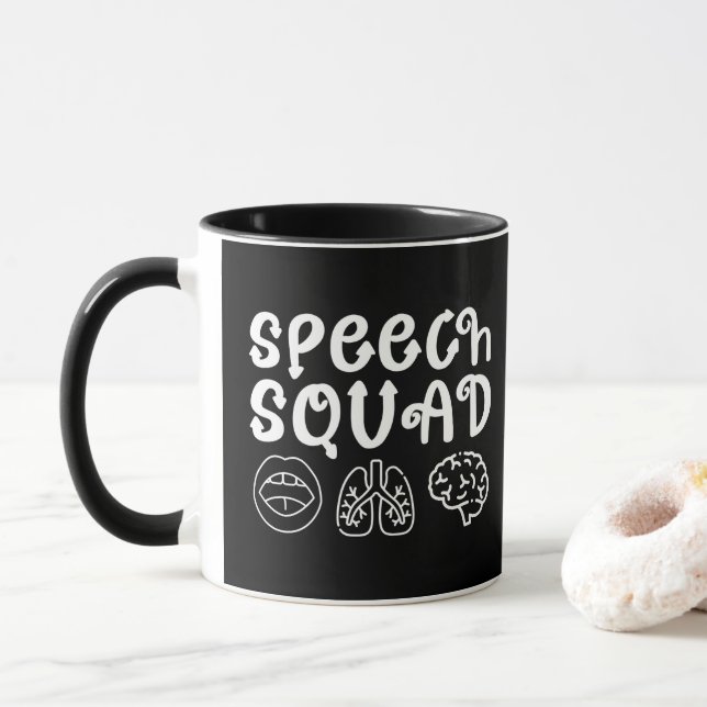 Caneca Esquadrão de Fala Terapeuta da Fala Fonoaudiólogo  (Com Donut)
