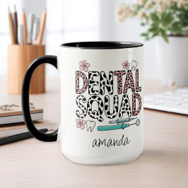Caneca Esquadrão Dental de Nome Personalizado