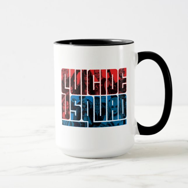 Caneca Esquadrão Suicida | Logotipo vermelho e azul (Direita)