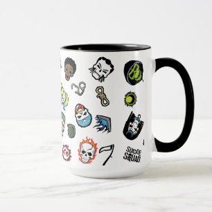 Caneca Esquadrão Suicida   Padrão Emoji Esquadrão Suic