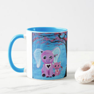 Caneca Esqueça-me de não pintar elefante de gata de cer