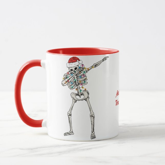Caneca Esqueleto com movimento de dança Natal Papai Noel  (Esquerda)