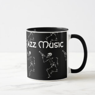 Caneca Esqueleto da música jazz 2017 de Nova Orleães