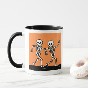 Caneca Esqueleto Dançante Divertido para o Halloween