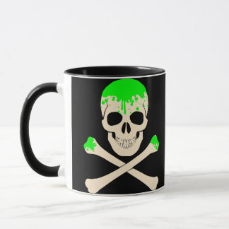 Caneca esqueleto de lodo do crânio de halloween