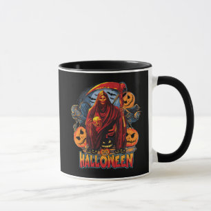 Caneca Esqueleto de Mau de Halloween, Abóbora