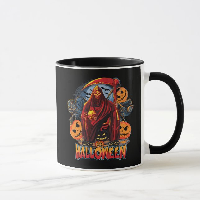 Caneca Esqueleto de Mau de Halloween, Abóbora (Direita)