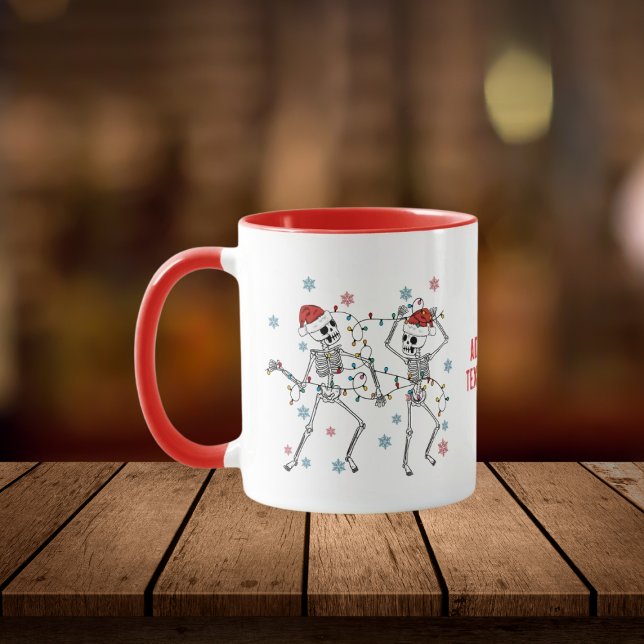 Caneca Esqueleto de Natal Engraçado Balançando Assustador (Criador carregado)