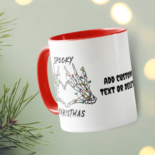 Caneca Esqueleto de Natal Spooky Amor Vibes Vermelho Spoo