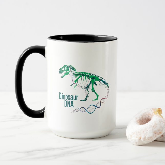 Caneca Esqueleto do DNA do dinossauro - Código Genético P (Com Donut)
