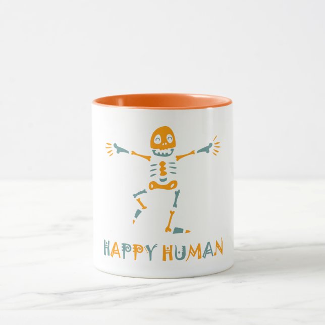 Caneca Esqueleto humano feliz (Centro)