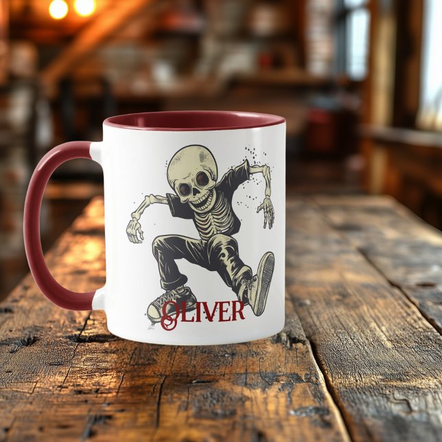 Caneca Esqueleto Rapping Halloween – Vibrações Assustador (Criador carregado)