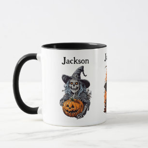 Caneca Esqueletos Assustadores de Halloween Personalizado