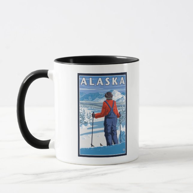 Caneca Esqui no Alaska Viagens vintage (Esquerda)