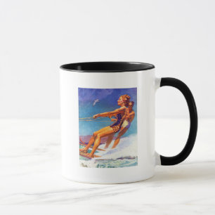 Caneca Esquiador da água por McClelland Barclay