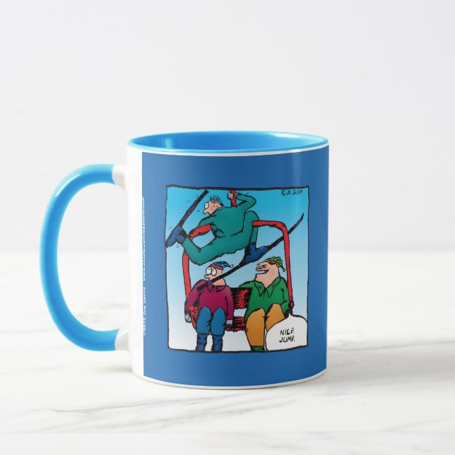 Caneca Esquiadores de Desenho Animado com Salto Legal (Esquerda)