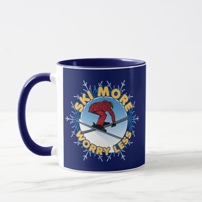 Caneca Esquiar Mais Preocupada Menos | Cota de esqui (Esquerda)