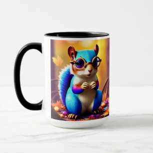 Caneca Esquilo Azul Cinto com Óculos