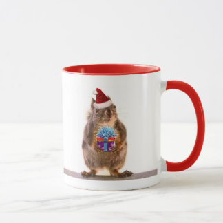 Caneca Esquilo bonito e presente do Natal