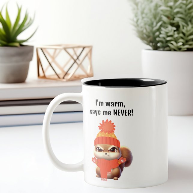Caneca Esquilo Bravo e Fofo, aniversário engraçado (Criador carregado)