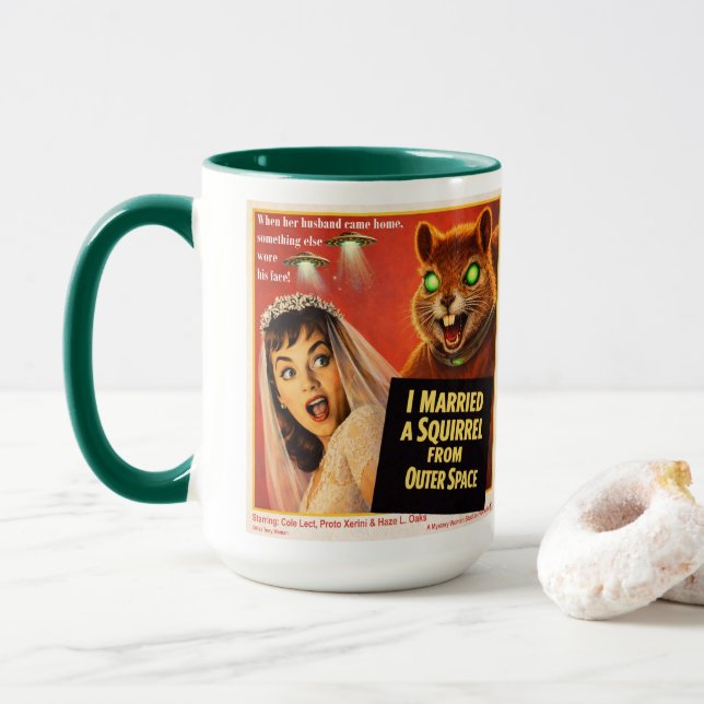 Caneca Esquilo do Espaço Exterior (Com Donut)