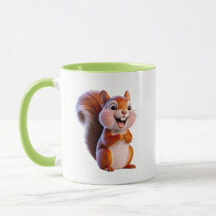 Caneca Esquilo Feliz Personagem de Desenho Animado Fofo