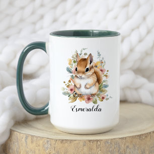 Caneca Esquilo Floral de Bebê e Pinguim de Bebê
