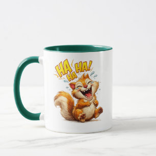 Caneca Esquilo Risonho Ilustração de Desenho Animado Fofo