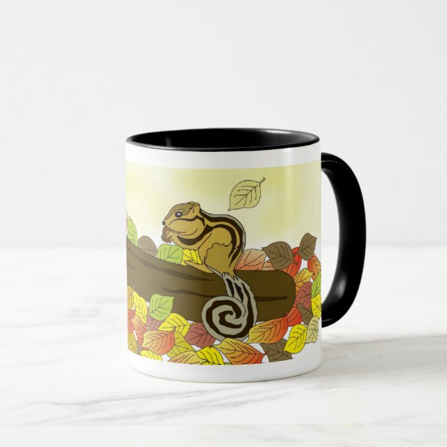 Caneca Esquilo Selvagem Cuto na Natureza - Animal Whimsic (Frente Esquerda)
