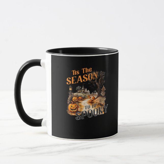 Caneca Esta É A Época De Spooky Queda De Halloween Retro  (Esquerda)