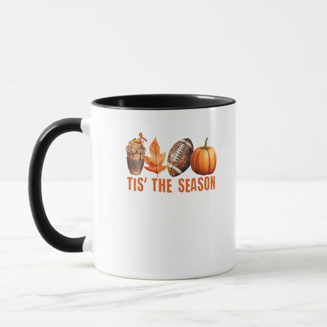 Caneca Esta É A Época Pumpkin Leaf Latte Fall Graças (Esquerda)
