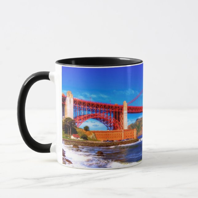 Caneca Esta é uma imagem de HDR de 3 tiros do Golden Gate (Esquerda)