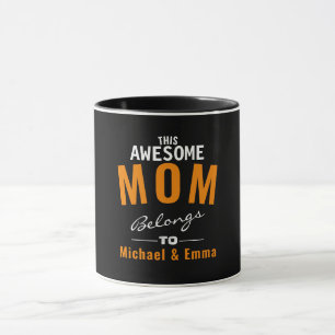 Caneca Esta Mãe Incrível Pertence aos Nomes. Personalizáv