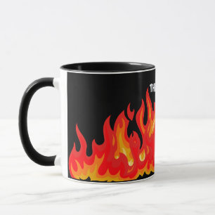 Caneca "Está tudo bem" (fogo branco + chamas e chamas)