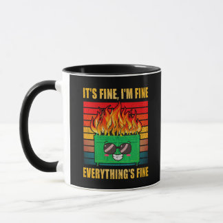 Caneca Está tudo bem jogado a fogo