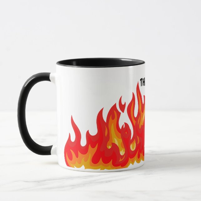 Caneca "Está tudo bem" (preto + fogo e chamas) (Esquerda)