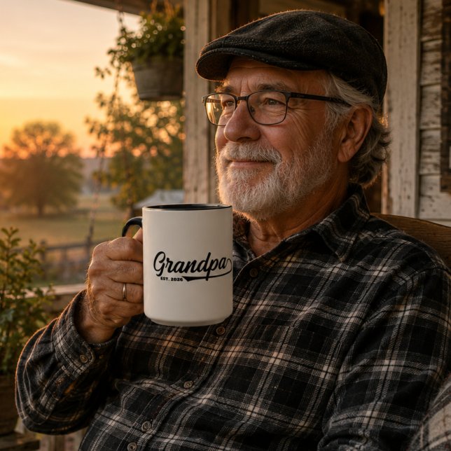 Caneca Estabelecido Novo Vô Est data Tipografia  (grandad Established New Grandpa Est date Typography gift Mug grandfathers fathers day grandparents )