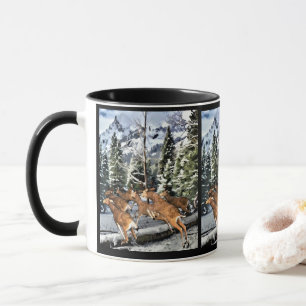 Caneca Estação de Inverno Veado-Mula das Montanhas Rochos